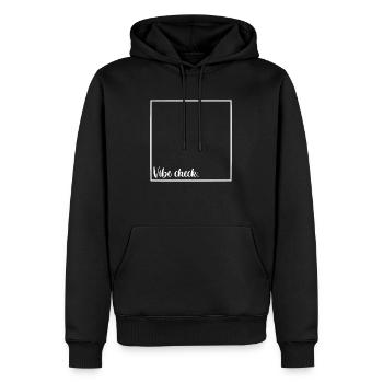 Vibe-Check - Männer Premium Bio Hoodie - Schwarz - Vorne - Nico (187cm)