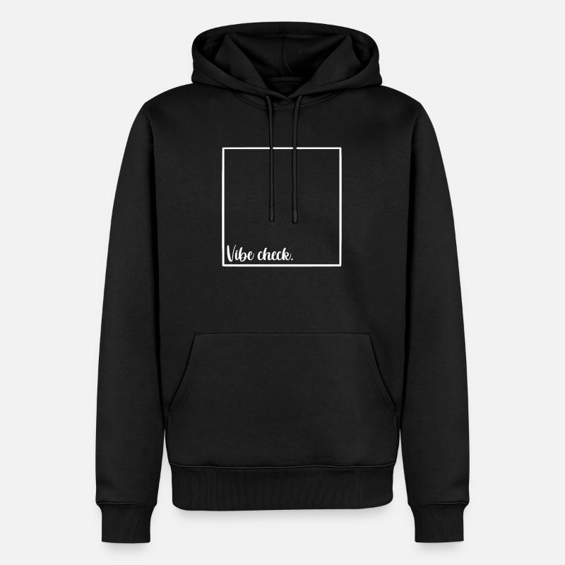 Vibe-Check - Männer Premium Bio Hoodie - Schwarz