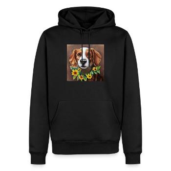 Pleurage! Source! -Beagle - Sweat à capuche Premium bio Homme - noir - Devant - Nico (187cm)