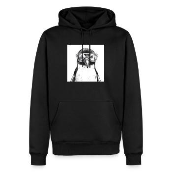 Tux le pingouin stylé - Sweat à capuche Premium bio Homme - noir - Devant - Nico (187cm)
