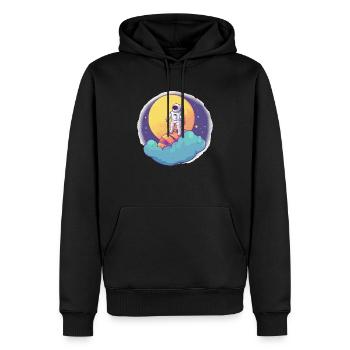 Neil Astronaute - Sweat à capuche Premium bio Homme - noir - Devant - Nico (187cm)