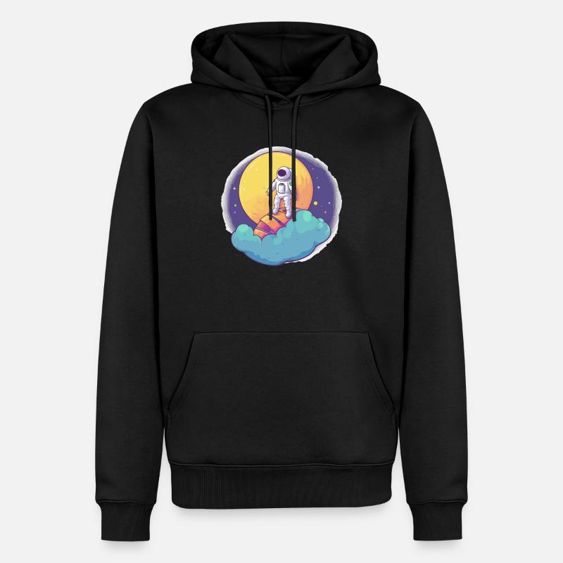 Neil Astronaute - Sweat à capuche Premium bio Homme - noir