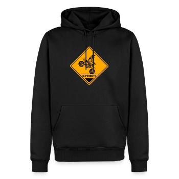 Supermoto - Men’s Premium Organic Hoodie - black - Front - Nico (187cm)