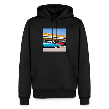 C22 - Männer Premium Bio Hoodie - Schwarz - Vorne - Nico (187cm)