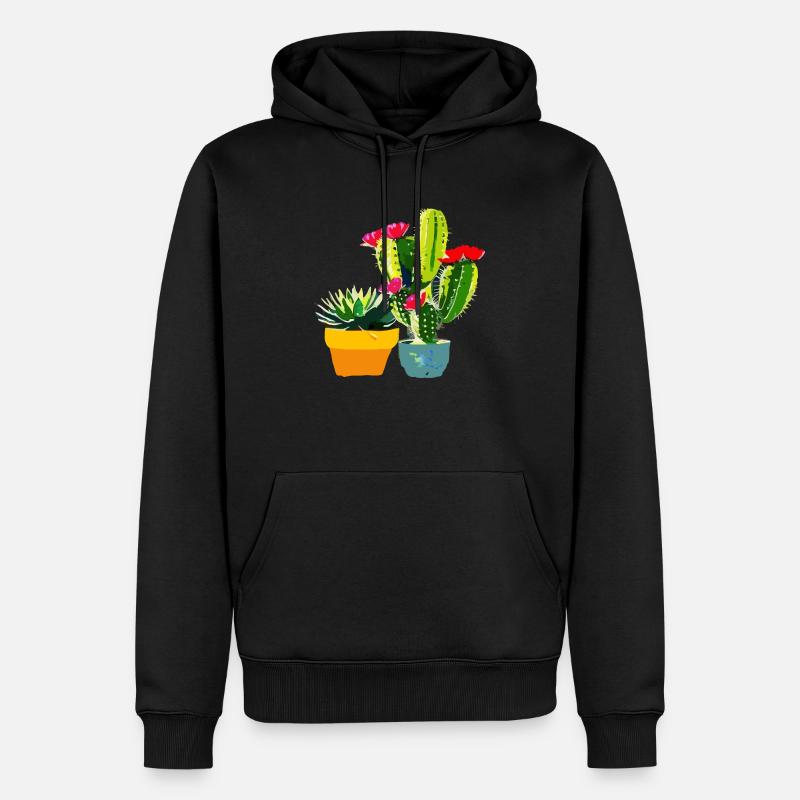 Cactus - Sweat à capuche Premium bio Homme - noir