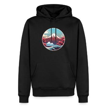 Japan - Männer Premium Bio Hoodie - Schwarz - Vorne - Nico (187cm)