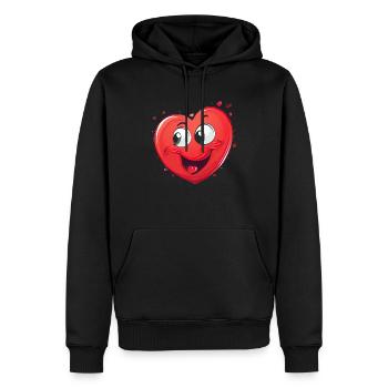 Cœur joyeux - Sweat à capuche Premium bio Homme - noir - Devant - Nico (187cm)