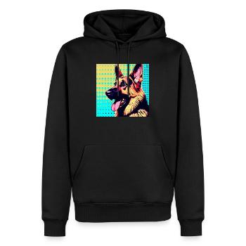 German Shepherd Pop Art - Men’s Premium Organic Hoodie - black - Front - Nico (187cm)