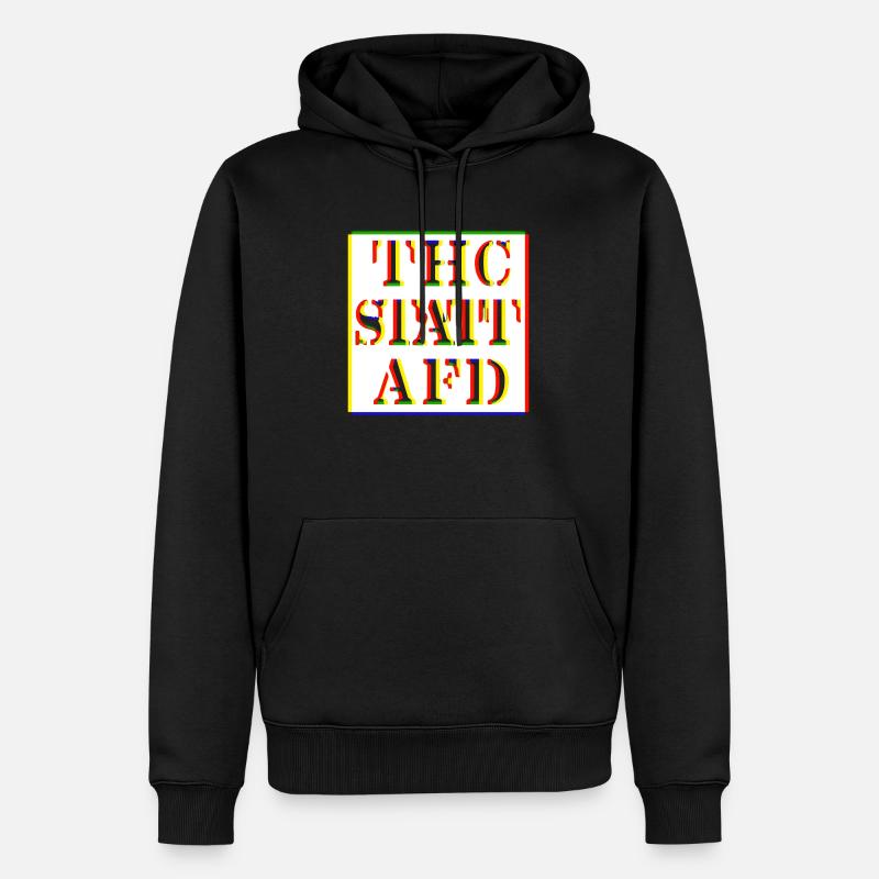 THC STATT AFD - Männer Premium Bio Hoodie - Schwarz