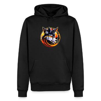 Wolf - Männer Premium Bio Hoodie - Schwarz - Vorne - Nico (187cm)