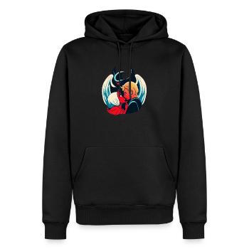 Devils and angels - Men’s Premium Organic Hoodie - black - Front - Nico (187cm)