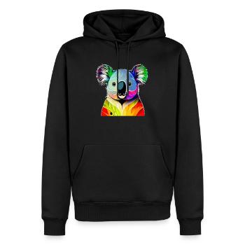 Koala - Männer Premium Bio Hoodie - Schwarz - Vorne - Nico (187cm)