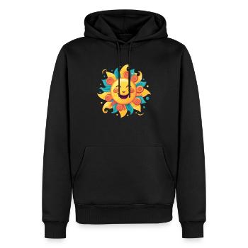 freundlicher Sonnenschein - Männer Premium Bio Hoodie - Schwarz - Vorne - Nico (187cm)