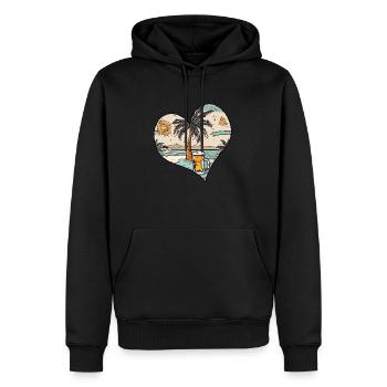 Palme und Bier - Männer Premium Bio Hoodie - Schwarz - Vorne - Nico (187cm)