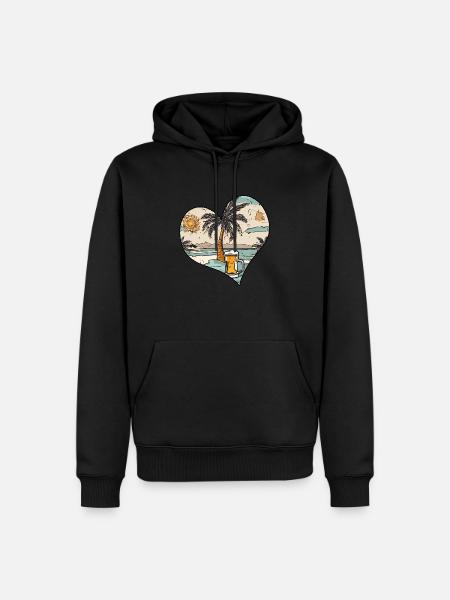Palm tree and beer - Men’s Premium Organic Hoodie - black