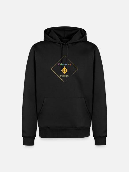 Freundschaft ist keine Einbahnstraße - Männer Premium Bio Hoodie - Schwarz