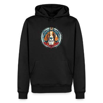 Beagle Hund Xma, Liebeshunde - Männer Premium Bio Hoodie - Schwarz - Vorne - Nico (187cm)
