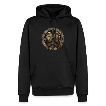 Viking Hugin et Munin Ravens Valhalla Vegvisir - Sweat à capuche Premium bio Homme - noir - Devant - Nico (187cm)