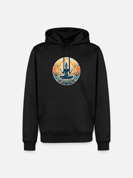 Energy Spirit Meditation - Men’s Premium Organic Hoodie - black