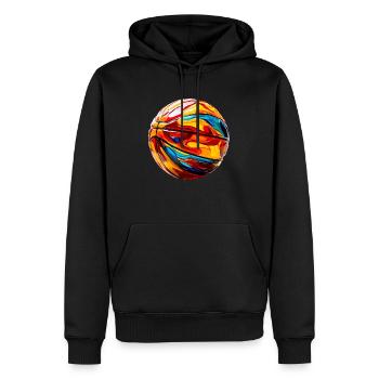 basket-ball coloré - Sweat à capuche Premium bio Homme - noir - Devant - Nico (187cm)