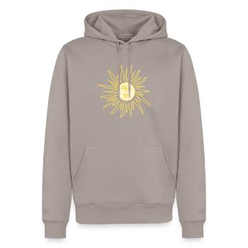 South America Sun of May - Sweat à capuche Premium bio Homme - taupe - Devant - Nico (187cm)