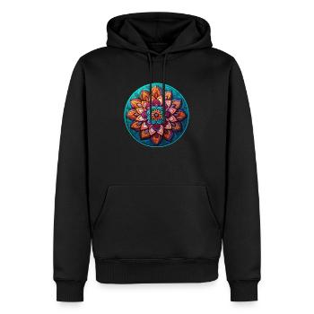 Relaxation de la fleur de mandala - Sweat à capuche Premium bio Homme - noir - Devant - Nico (187cm)