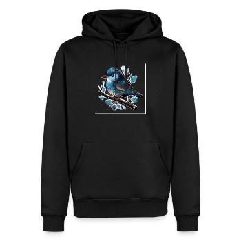 Plumage des neiges - Sweat à capuche Premium bio Homme - noir - Devant - Nico (187cm)