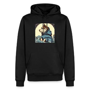 Chien japonais Japon - Sweat à capuche Premium bio Homme - noir - Devant - Nico (187cm)