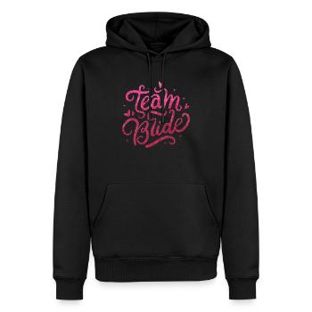 Junggesellinnenabschied Team Bride in Pink Glitter - Männer Premium Bio Hoodie - Schwarz - Vorne - Nico (187cm)