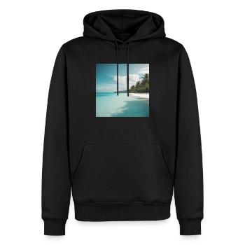 Paradis tropical - Sweat à capuche Premium bio Homme - noir - Devant - Nico (187cm)