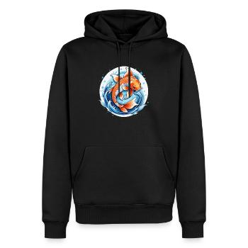 carpe koi - poisson japon - Sweat à capuche Premium bio Homme - noir - Devant - Nico (187cm)