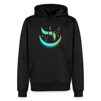 Mond Logo - Männer Premium Bio Hoodie - Schwarz - Vorne - Nico (187cm)