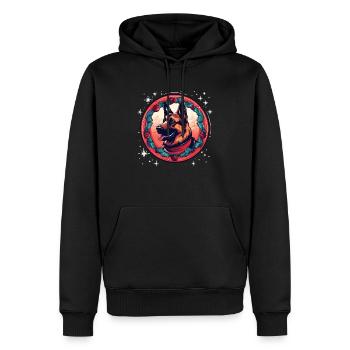 Deutscher Schäferhund Weihnachten, Liebeshunde - Männer Premium Bio Hoodie - Schwarz - Vorne - Nico (187cm)