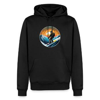 snowboard neige et ski - Sweat à capuche Premium bio Homme - noir - Devant - Nico (187cm)