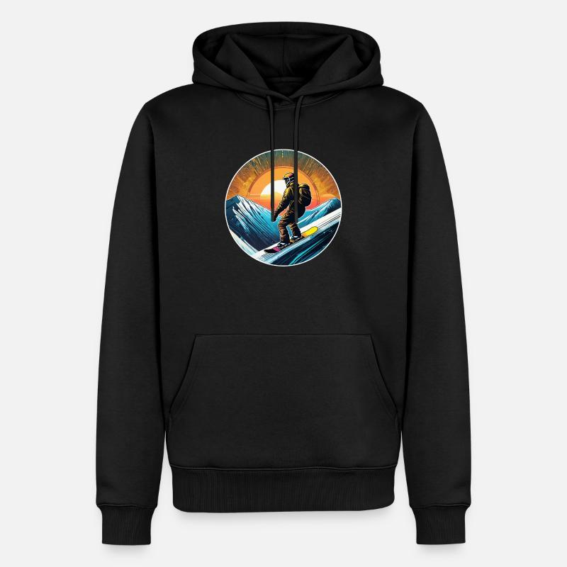 snowboard neige et ski - Sweat à capuche Premium bio Homme - noir