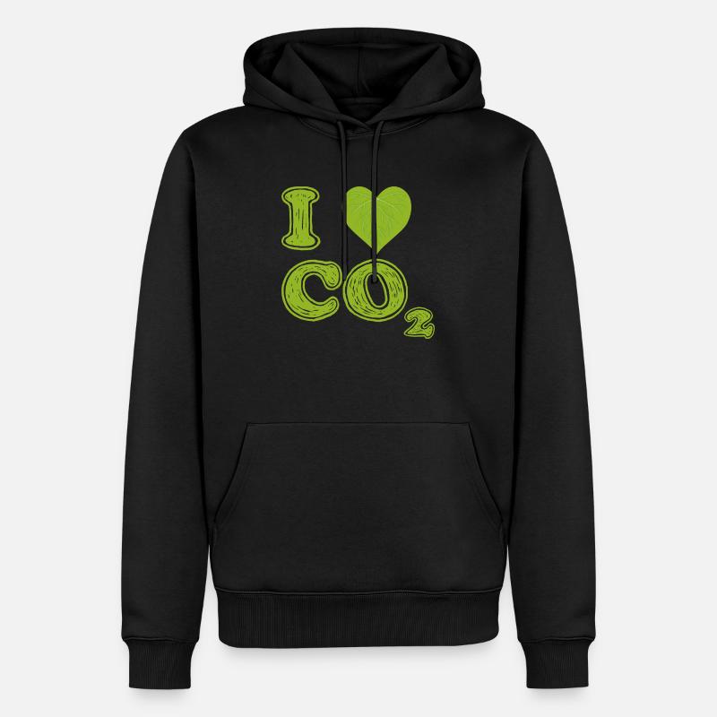 Ich liebe CO2 - Männer Premium Bio Hoodie - Schwarz