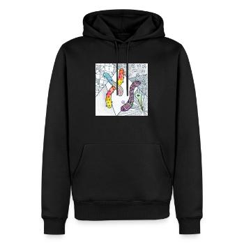 Wirrwarr 1 - Männer Premium Bio Hoodie - Schwarz - Vorne - Nico (187cm)