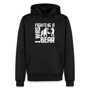 Ich kämpfte gegen eine Bärenoperation, eine gebrochene Armverletzung - Männer Premium Bio Hoodie - Schwarz - Vorne - Nico (187cm)