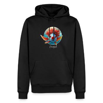 Jeu de mots ambigu sur l’expression allemande - Clownfisch - Sweat à capuche Premium bio Homme - noir - Devant - Nico (187cm)