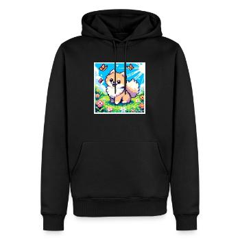 Pixel-Pom - Männer Premium Bio Hoodie - Schwarz - Vorne - Nico (187cm)