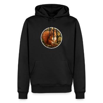 Écureuil Mignon - Sweat à capuche Premium bio Homme - noir - Devant - Nico (187cm)
