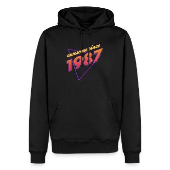Rétro - Awesome since 1987 - Sweat à capuche Premium bio Homme - noir - Devant - Nico (187cm)