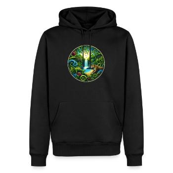Cascade dans la forêt tropicale - Sweat à capuche Premium bio Homme - noir - Devant - Nico (187cm)
