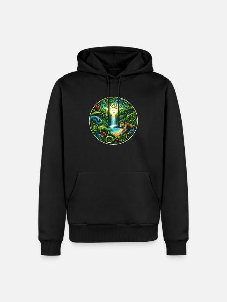Wasserfall im Regenwald - Männer Premium Bio Hoodie - Schwarz