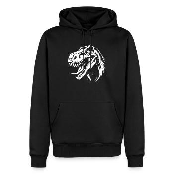 Dinosaure T-Rex - Sweat à capuche Premium bio Homme - noir - Devant - Nico (187cm)