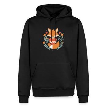 RENARD MOM - Sweat à capuche Premium bio Homme - noir - Devant - Nico (187cm)