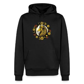 Souci Lion Lion - Sweat à capuche Premium bio Homme - noir - Devant - Nico (187cm)