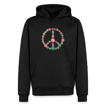 Peace Love Hippie - Männer Premium Bio Hoodie - Schwarz - Vorne - Nico (187cm)