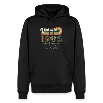 1985 Vintage Klassiker 1985 - Männer Premium Bio Hoodie - Schwarz - Vorne - Nico (187cm)