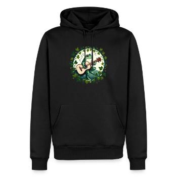Guitare Grenouille - Sweat à capuche Premium bio Homme - noir - Devant - Nico (187cm)